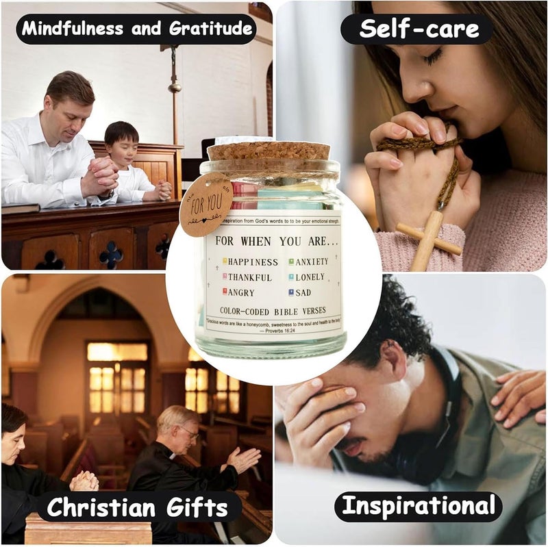 VANWYCHEN Bible Verses Jar, the Hope Jar Read Me When Bible Verses Jar with Colored Bible Verses, Scripture Prayer Jar Bible Gifts for Women Church Faith Based - Image 5